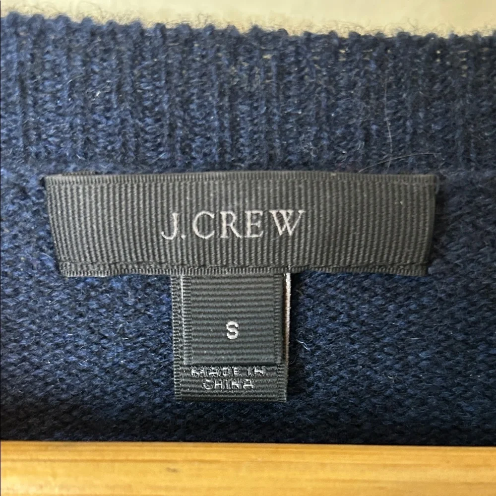 J. Crew Women’s Navy Blue Crewneck Sweater 100% Wool Size S